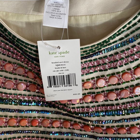 NWT Kate Spade Beaded Savi Dress - Picture 9 of 10